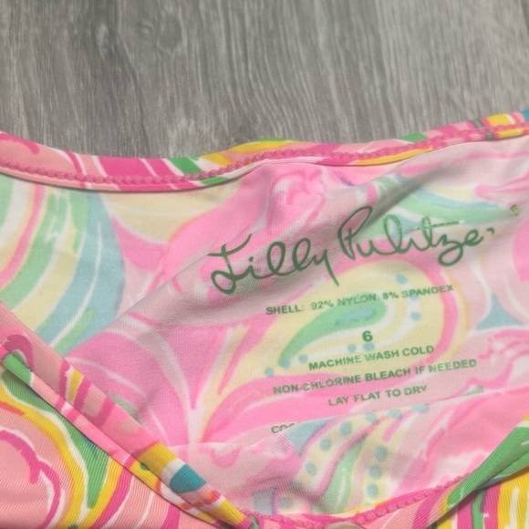 Lilly Pulitzer Girls All Nighter Flamingo Swim Top Size 6 - Picture 5 of 5